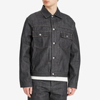 Jil Sander Men's Raw Denim Trucker Jacket in Deft Blue