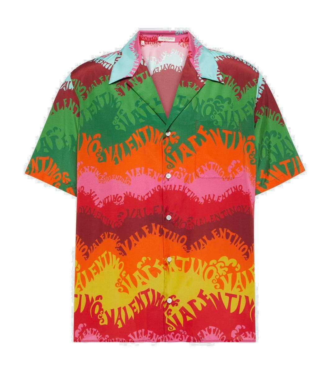 Tシャツ・カットソー VALENTINO FW24 Ice silk shirt (5V3AB7658E4 H00) Valentino Printed silk and cotton shirt Valentino