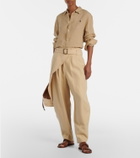 Polo Ralph Lauren Belted linen barrel-leg pants
