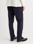 THOM SWEENEY - Satin-Trimmed Wool Tuxedo Trousers - Blue