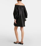 Max Mara Lepre off-shoulder silk and cotton minidress