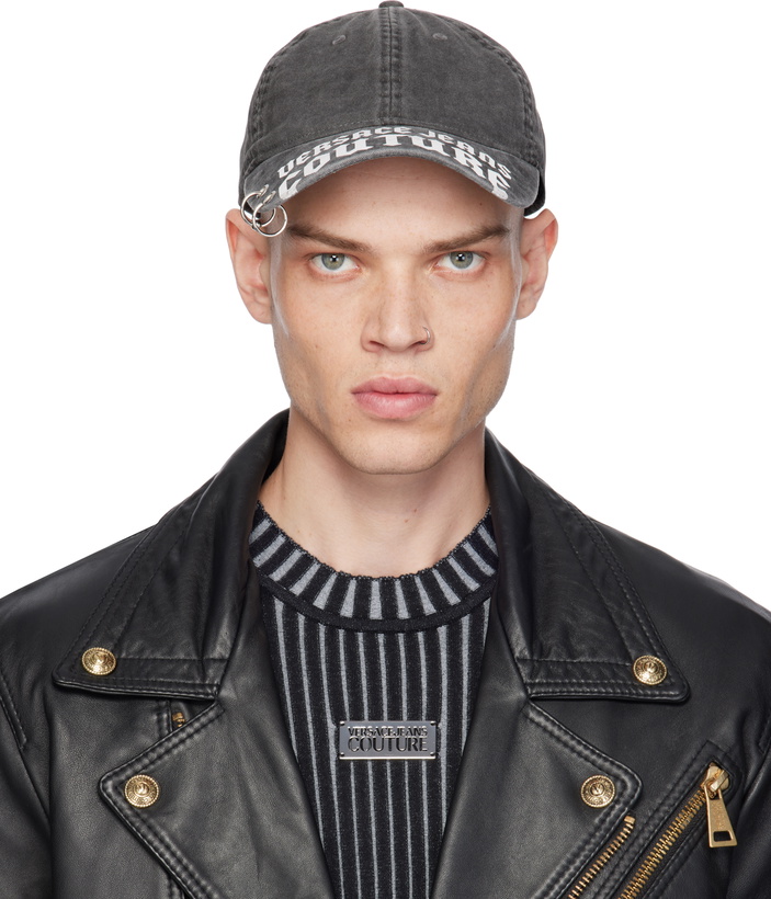 Photo: Versace Jeans Couture Gray Piece Number Piercing Baseball Cap