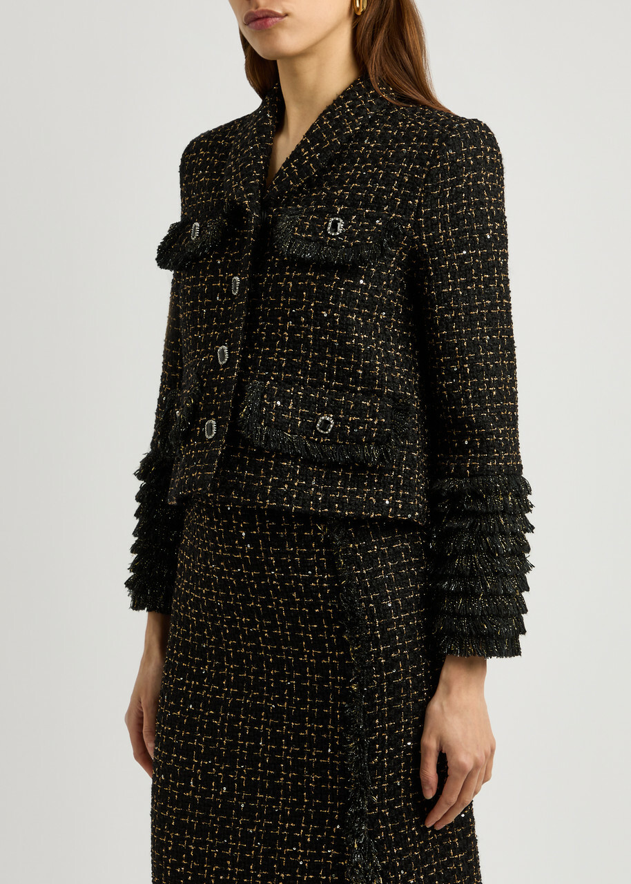 acka fringe tweed jacket 新品 acka fringe tweed jacket 新品