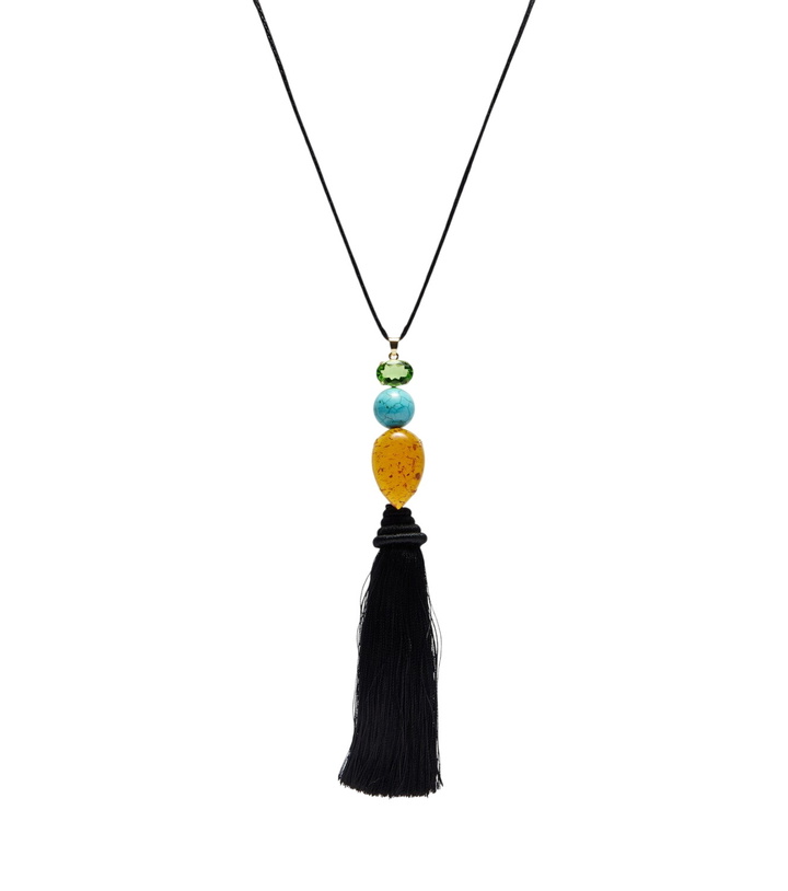 Photo: Jennifer Behr Izzie Tassel embellished necklace