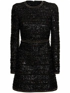 GIAMBATTISTA VALLI - Sequined Bouclé Long Sleeve Mini Dress