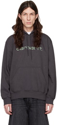 Carhartt Work In Progress Gray Embroidered Hoodie