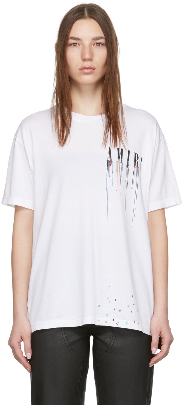 AMIRI paint drip logo print T-shirt