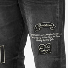 AMIRI Men's Hockey Logo Straight Jeans in Faded Black