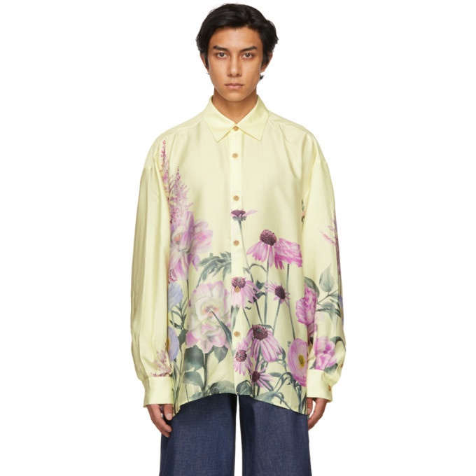 Photo: King and Tuckfield Yellow Floral Pleated Sleeve Oversized Shirt
