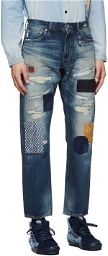 FDMTL Slim-Fit Patchwork Jeans