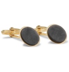 Lanvin - Gold-Plated and Obsidian Cufflinks - Gold