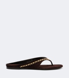 Herbert Levine Sun-kissed embellished suede thong sandals