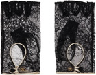 Valentino Garavani Black VLogo Signature Biker Gloves