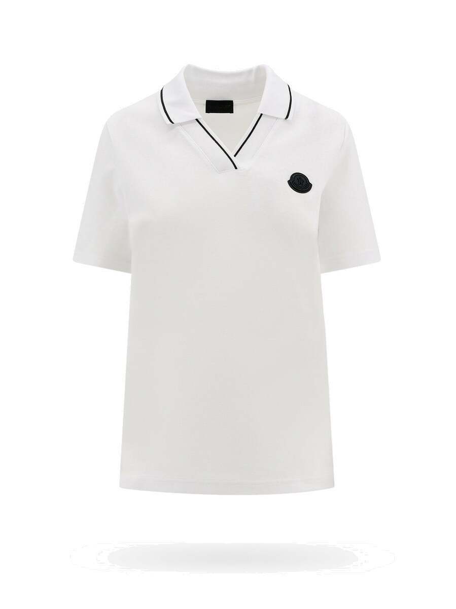 Moncler White Polo Shirts