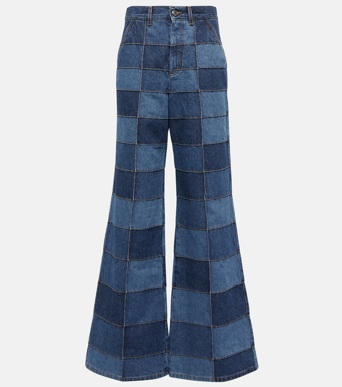 Chloé Patchwork high-rise flared jeans Chloe