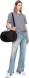 Fred Perry Black Textured Nylon Barrel Duffle Bag