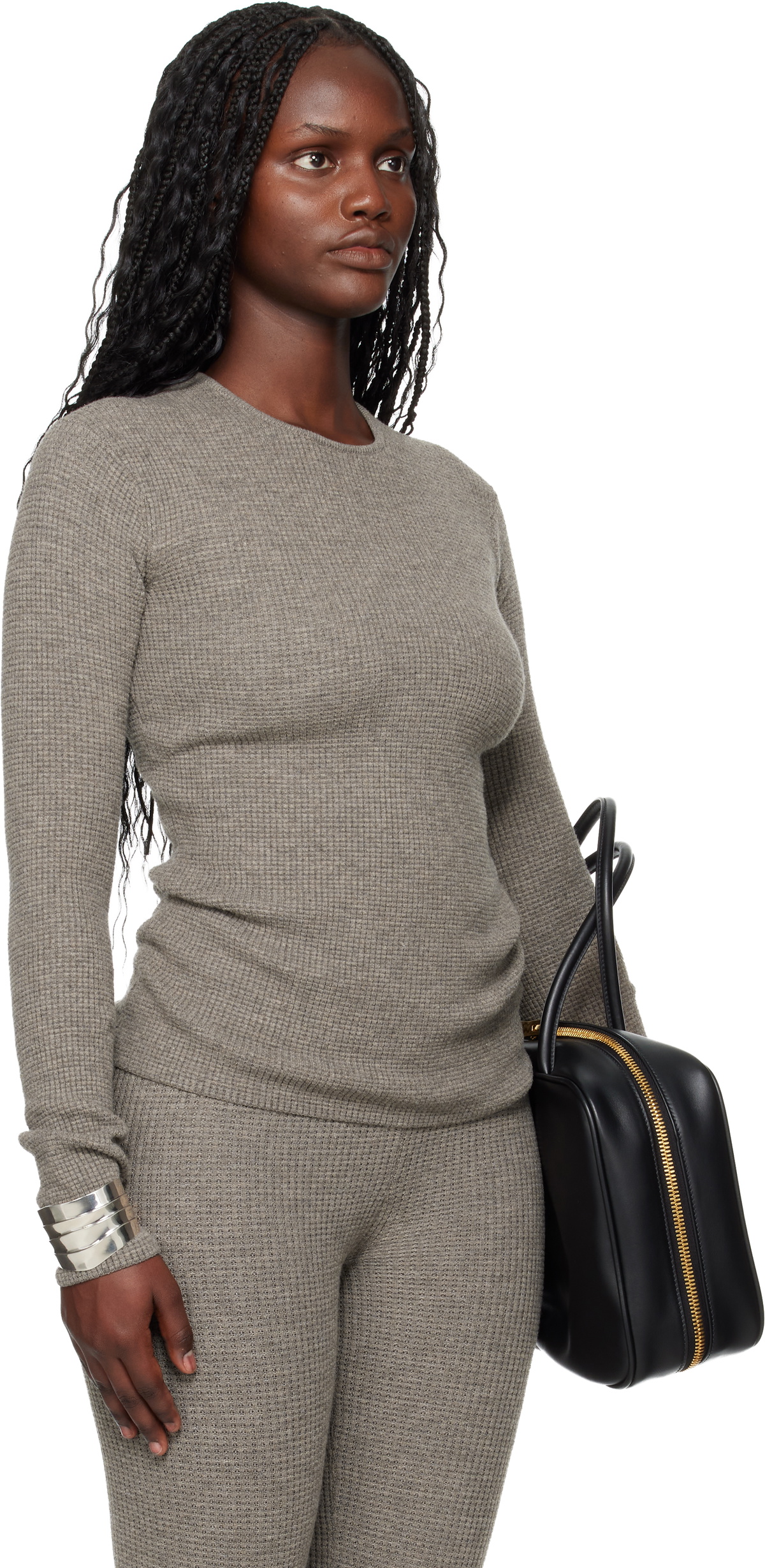 Fear of God ESSENTIALS Brown Holiday Waffle Long Sleeve T-shirt