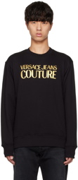 Versace Jeans Couture Black & Gold Printed Sweatshirt