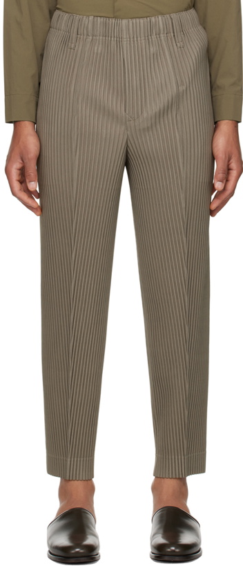 Photo: HOMME PLISSÉ ISSEY MIYAKE Khaki Compleat Trousers