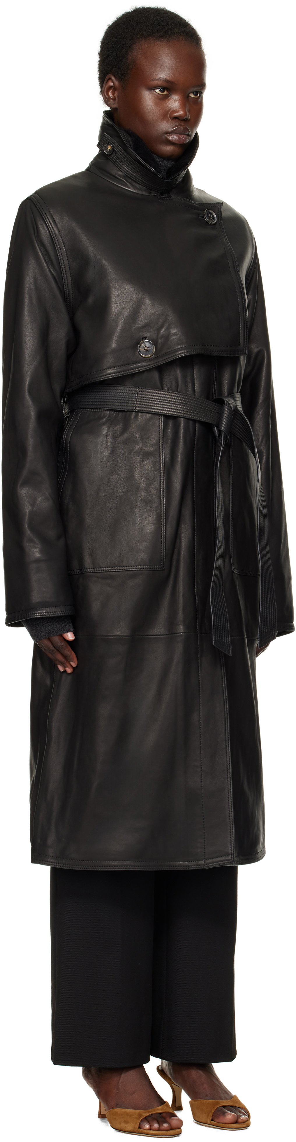 kottanさん Saks Potts Black Sarit Leather Coat Saks Potts