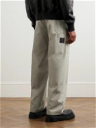 Givenchy - Straight-Leg Logo-Appliquéd Twill Trousers - Gray