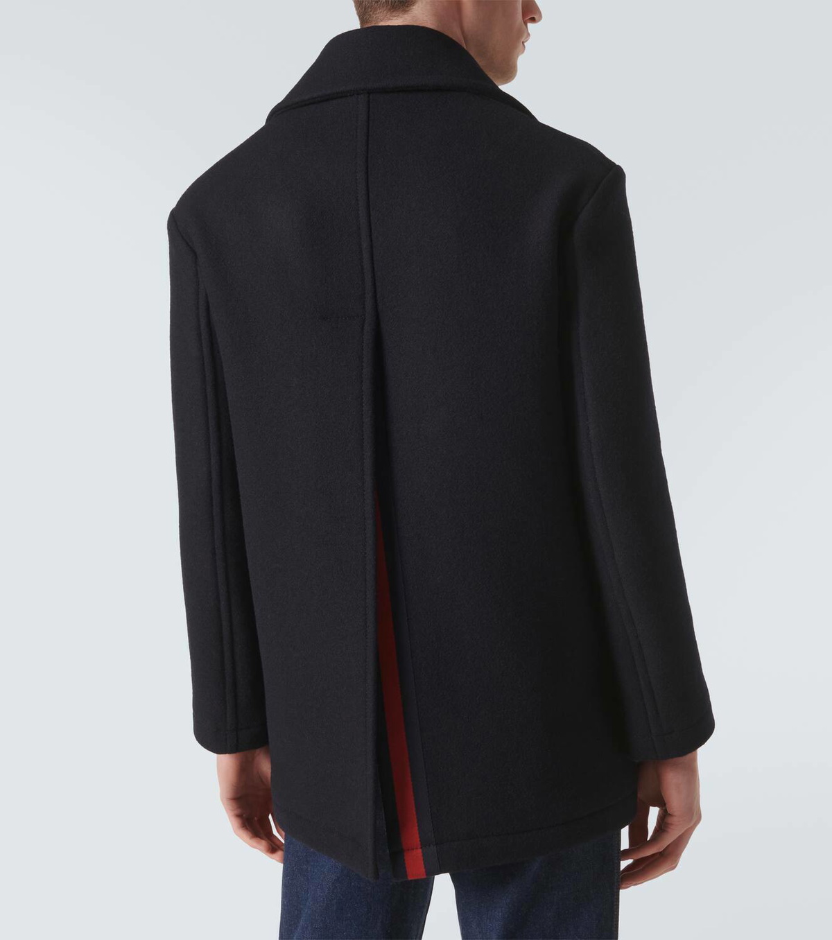 Gucci Web Stripe double-breasted wool peacoat Gucci