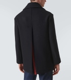 Gucci Web Stripe double-breasted wool peacoat