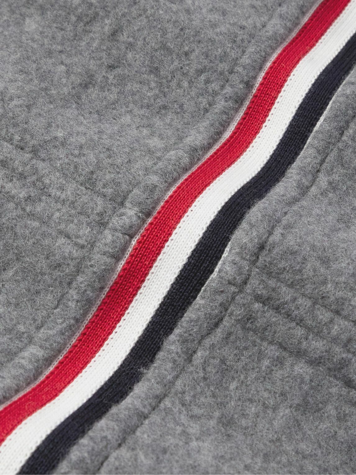 Thom Browne - Logo-Appliquéd Webbing-Trimmed Wool-Felt Jacket - Gray ...