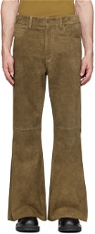 Marni Brown Five-Pocket Leather Pants