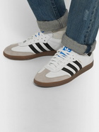 adidas Originals - Samba Suede-Trimmed Leather Sneakers - White