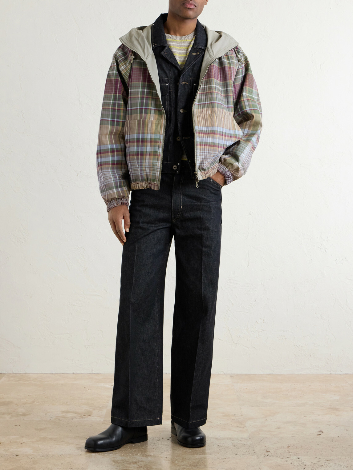 Aimé Leon Dore - Reversible Checked Shell Windbreaker Jacket - Brown