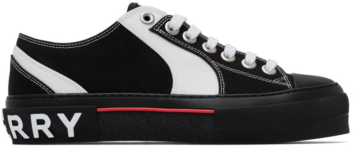 Photo: Burberry Black & White Logo Detail Sneakers