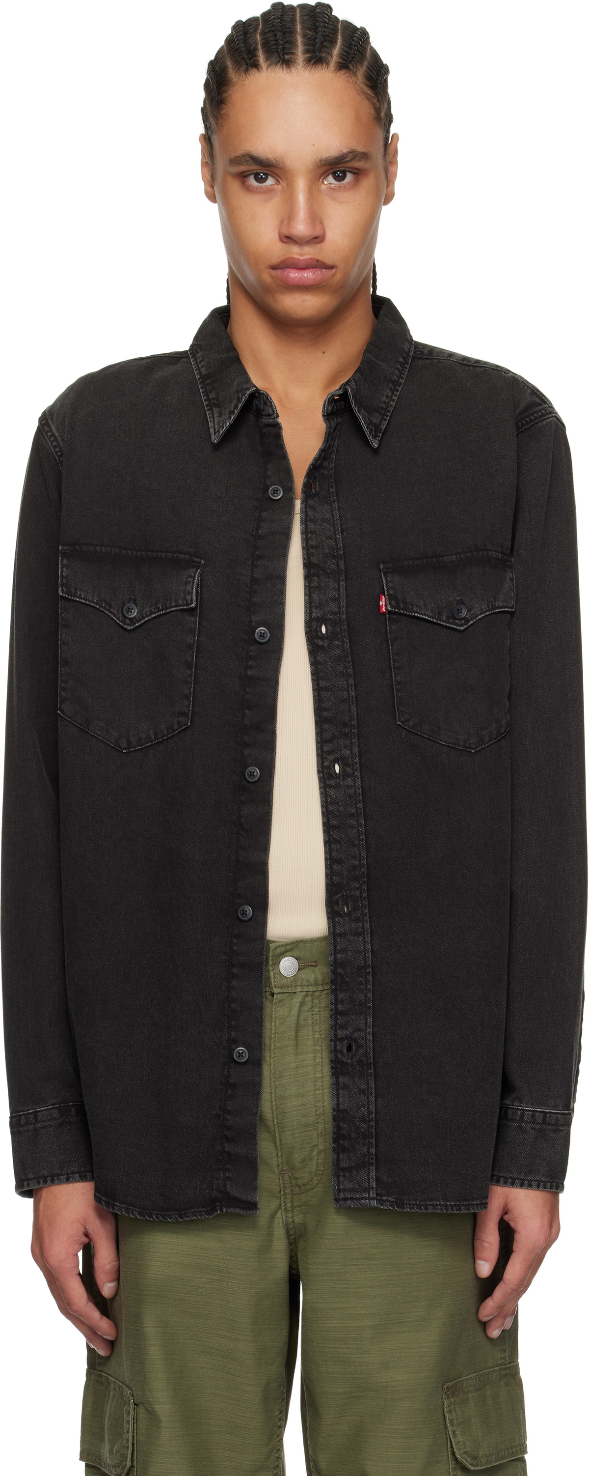 Levi's Black Relaxed Fit Western Denim Overshirt