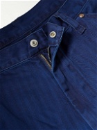 Beams Plus - Straight-Leg Indigo-Dyed Herringbone Cotton Trousers - Blue
