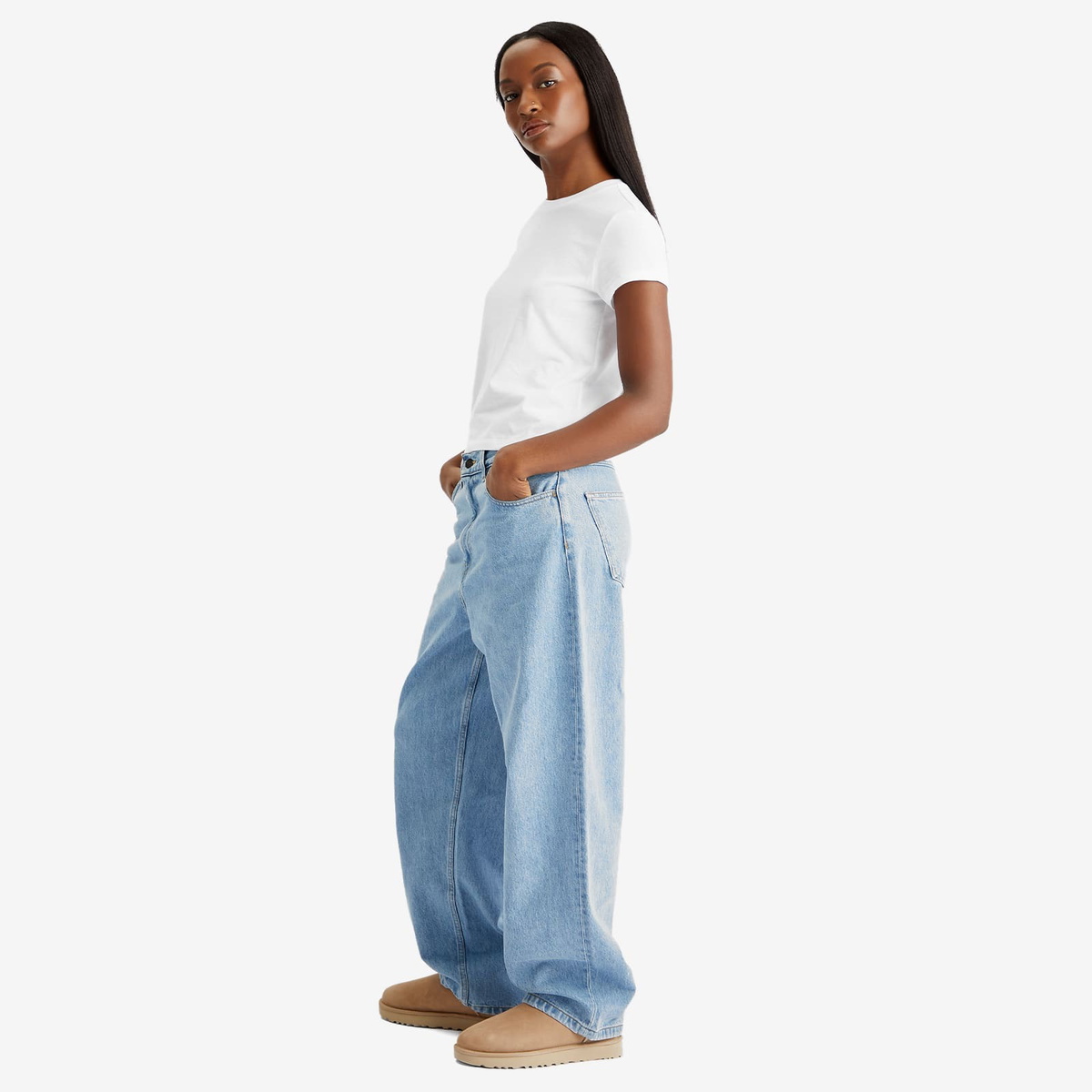 SKIMS Women's Relaxed Tees Shrunken T-Shirt in Snow