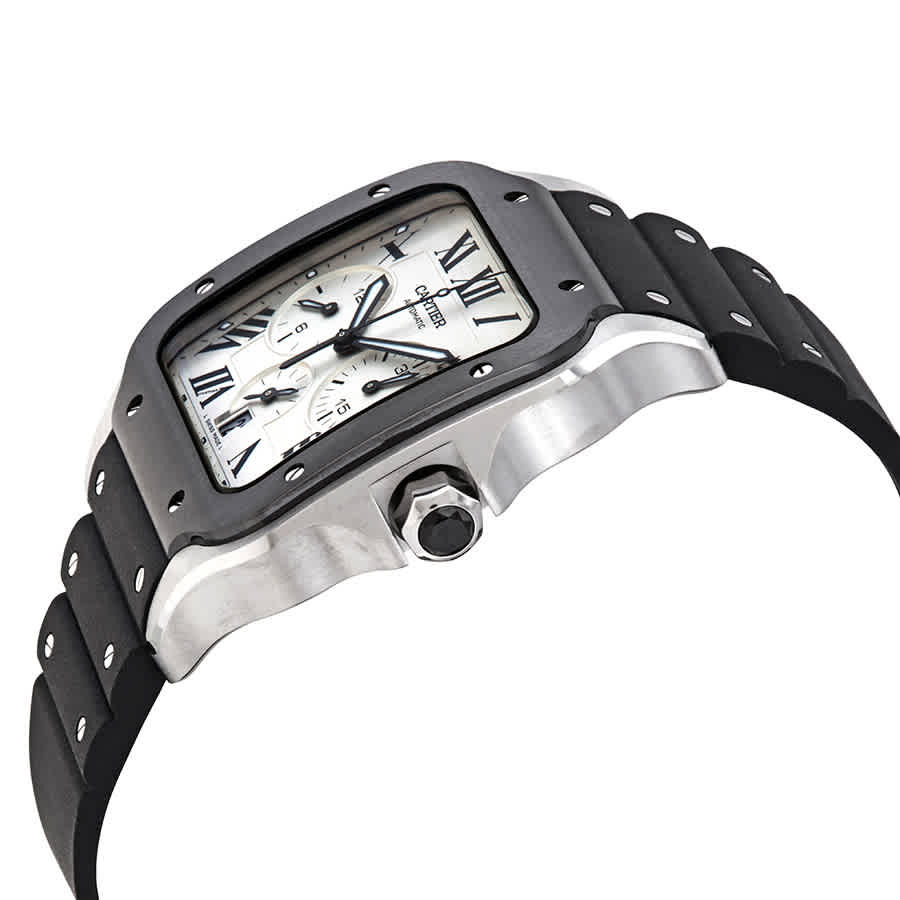 Cartier Santos XL Chronograph Silver Dial Mens Watch WSSA0017