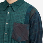 Needles 7 Cuts Over Dye Flannel Shirt in Green