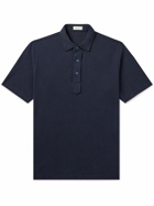 De Petrillo - Slim-Fit Cotton-Piqué Polo Shirt - Blue
