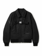 Rick Owens - Belted Linen and Wool-Blend Bomber Jacket - Black