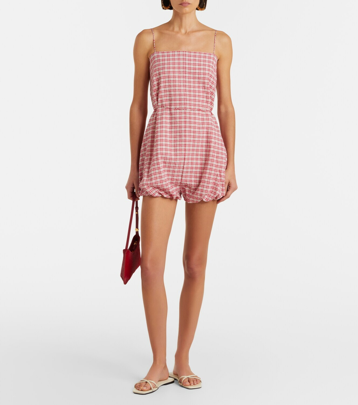 Faithfull Riatto checked cotton romper