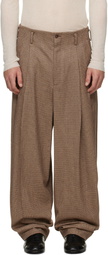 Hed Mayner Brown Check Trousers