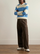 Howlin' - Shaggy Bear Striped Brushed-Wool Sweater - Blue