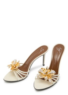 Giuseppe Zanotti Orchid 90 Crystal-embellished Leather Sandals White