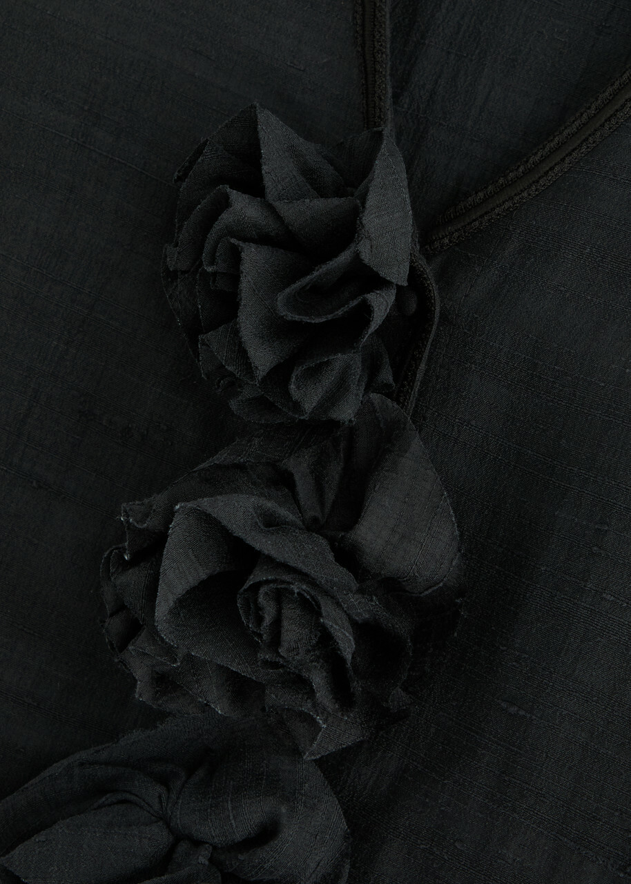 BY Malene Birger Mineas Floral-appliqué Silk Jacket Black