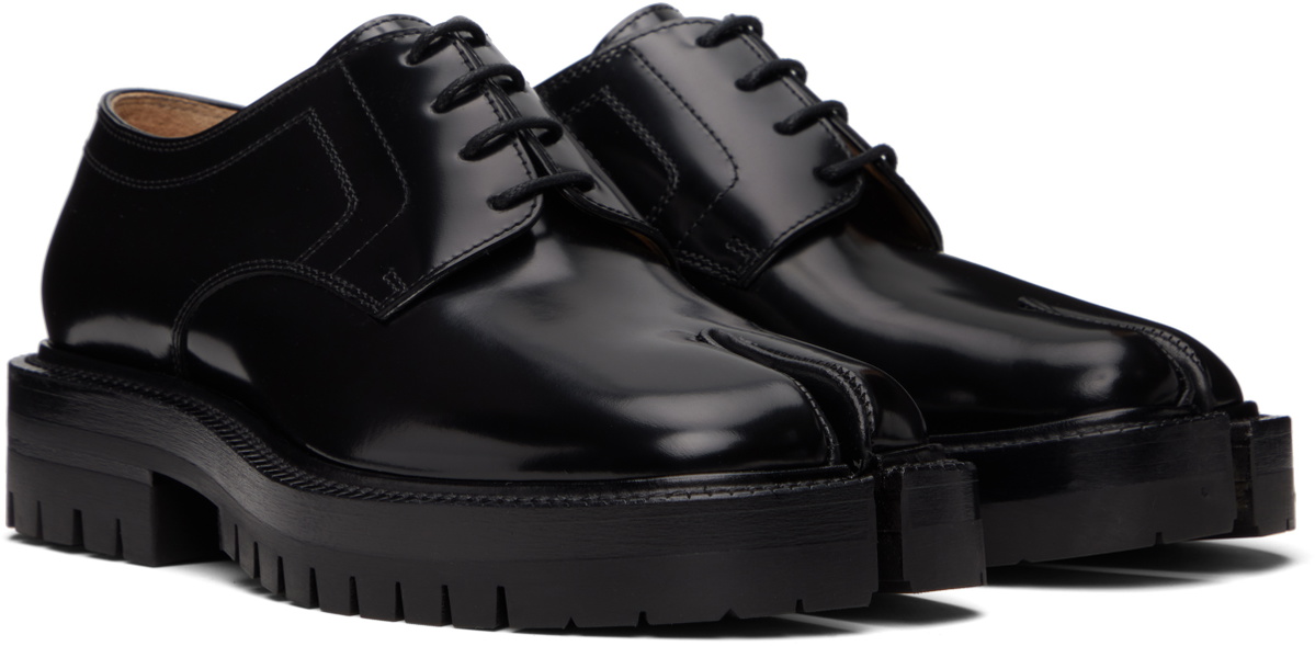 Maison Margiela Black Tabi Lace-Up Derbys