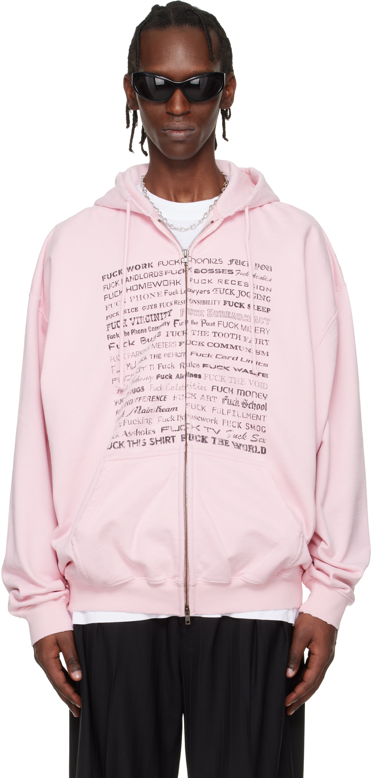 Vetements Grey FREE-HUGS.COM Normal Fitted Zip Hoodie Vetements