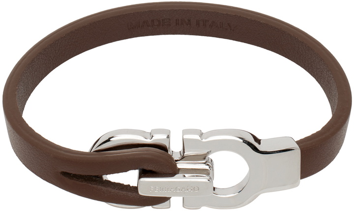 Photo: Ferragamo Brown Gancini Bracelet