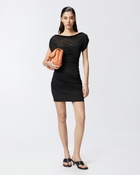 Pinko Mini Dress With Draped Neck Limo Black