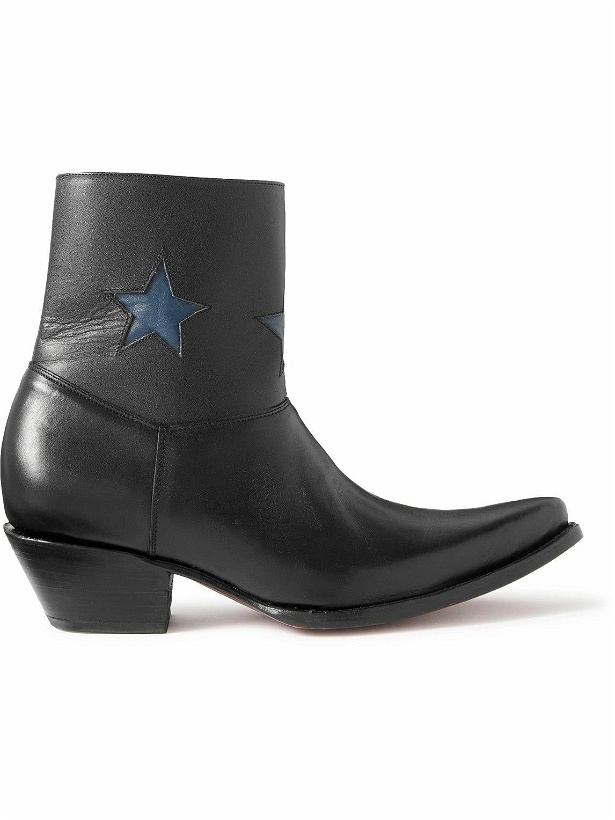 Photo: Enfants Riches Déprimés - Thunderhead Appliquéd Leather Western Boots - Black