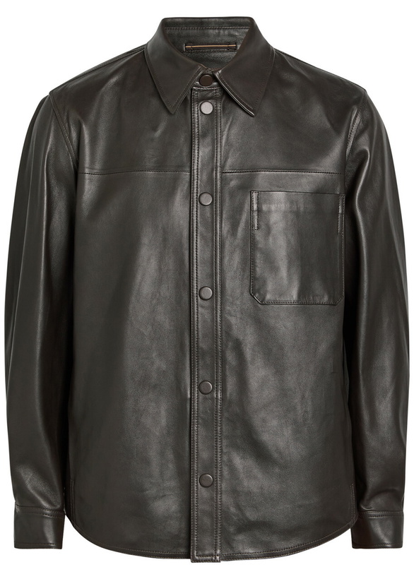 Photo: Slowear Leather Overshirt Jacket Black